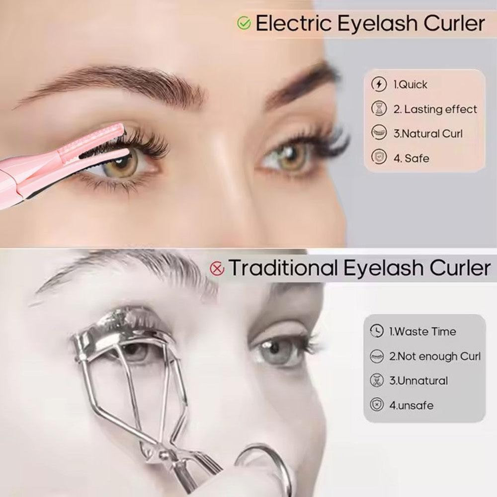 USB Rechargeable Electric Heated Eyelash Curler Long Lasting Makeup Too ha GTR7