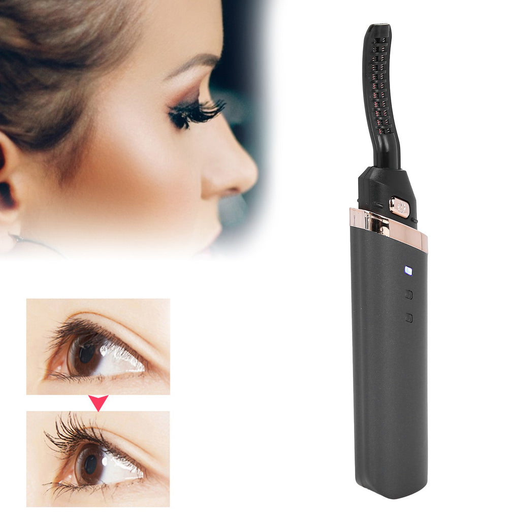 Black Electric Eyelash Curler LongLasting Heated Curler USB Charge Eyelash P HPT